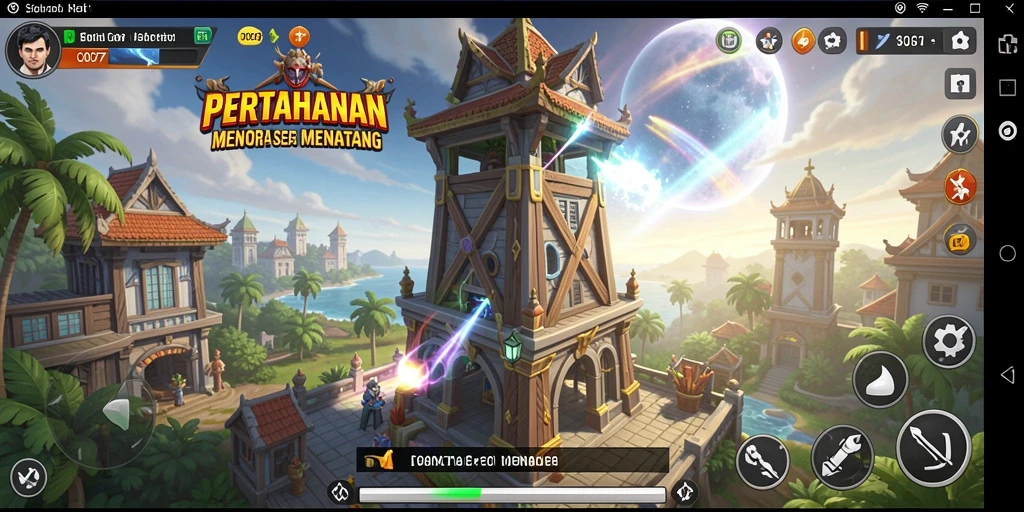 Tampilan screenshot utama C0077 menampilkan aksi seru dalam permainan Tower Defense.