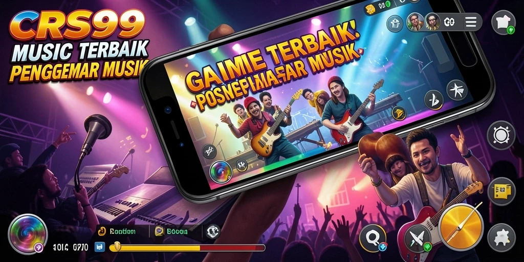 Tampilan gameplay CRS99 menampilkan aksi penuh musik dan interaksi yang seru.