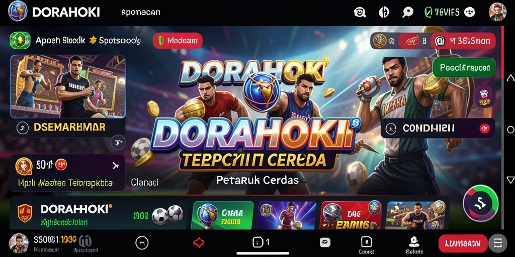 Screenshot tampilan antarmuka DORAHOKI saat taruhan olahraga.