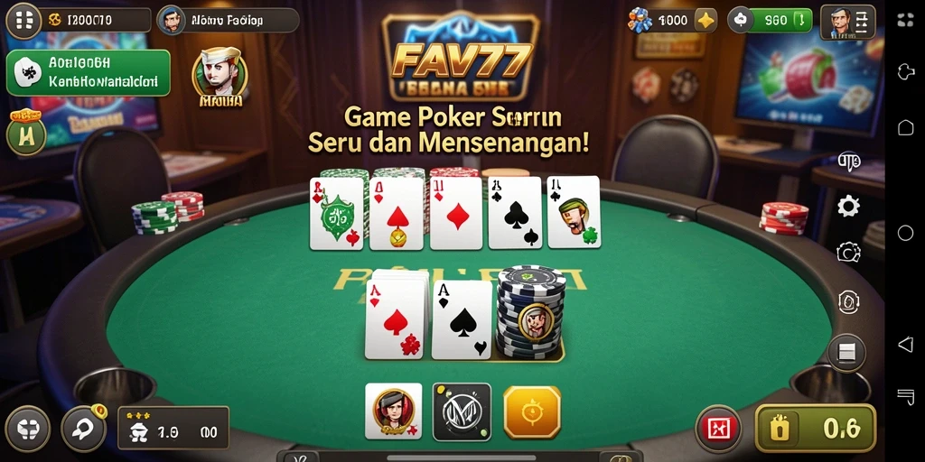 Tampilan gameplay FAV77 yang menampilkan aksi Poker seru.