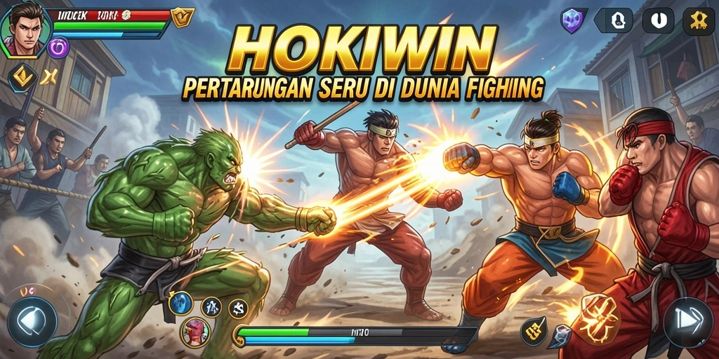 Screenshot gameplay HOKIWIN yang menampilkan pertarungan seru.