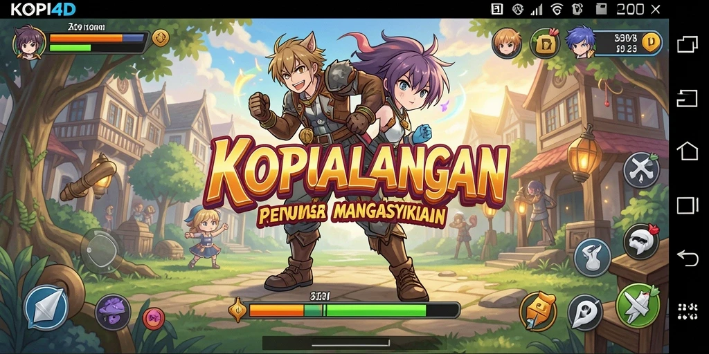 Screenshot gameplay KOPI4D yang menampilkan karakter anime dalam aksi.