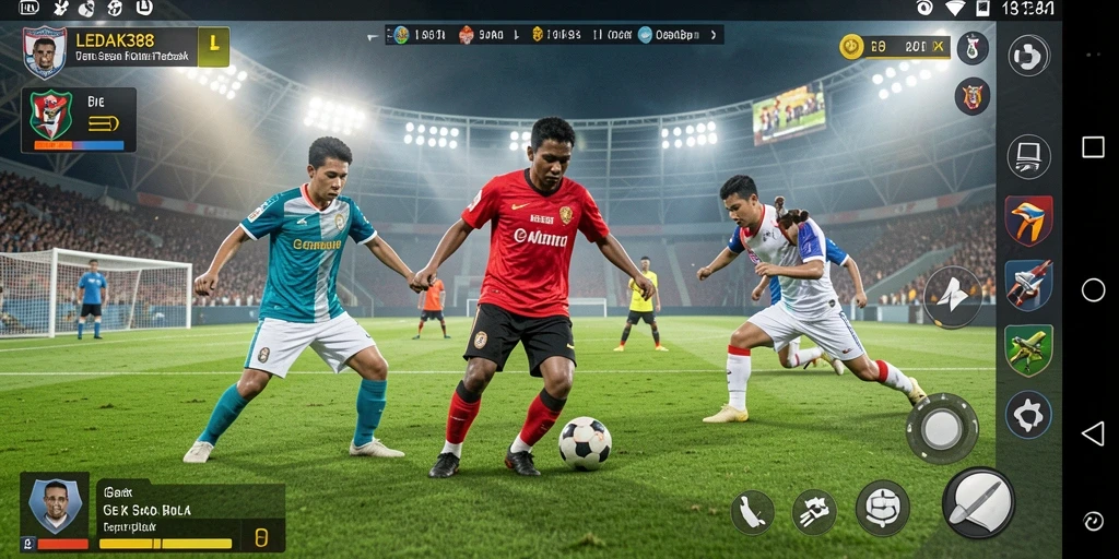 Tangkapan layar menunjukkan momen seru pertandingan sepak bola.