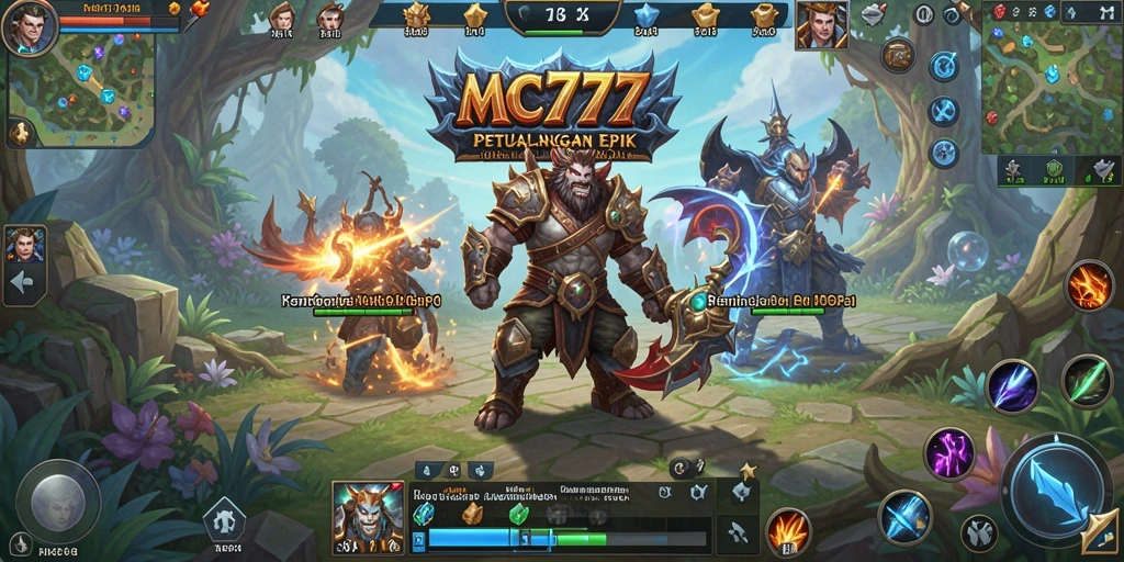 Tangkapan layar dari gameplay epik di MC777, ajak teman untuk bertempur.