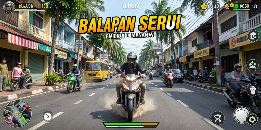 Tampilan gameplay <strong>OJA89</strong> yang penuh aksi dan kecepatan.