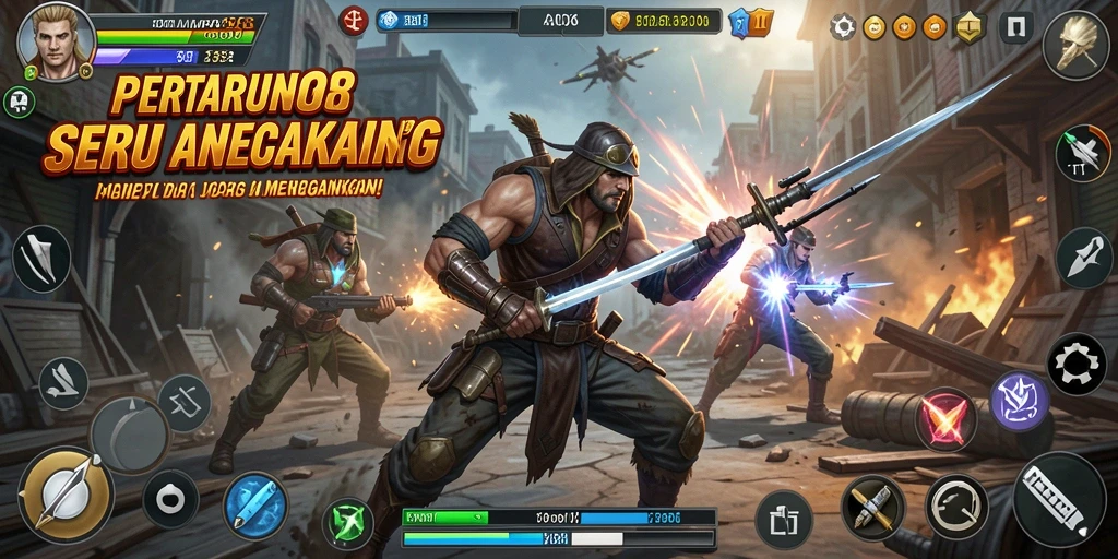 Gameplay POMPA88 dengan pertarungan seru dan karakter beragam.