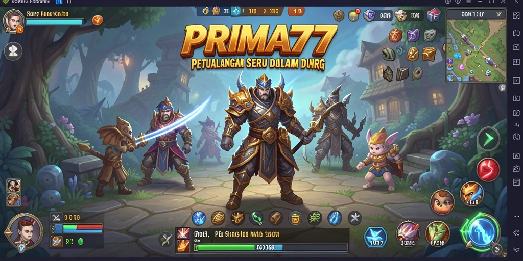 Screenshot menampilkan momen epik dalam gameplay RPG PRIMA77.
