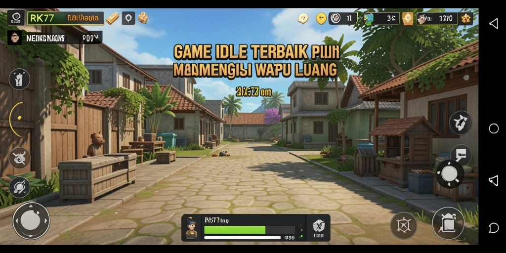 Tampilan gameplay RK77 yang mengasyikkan dan penuh warna.