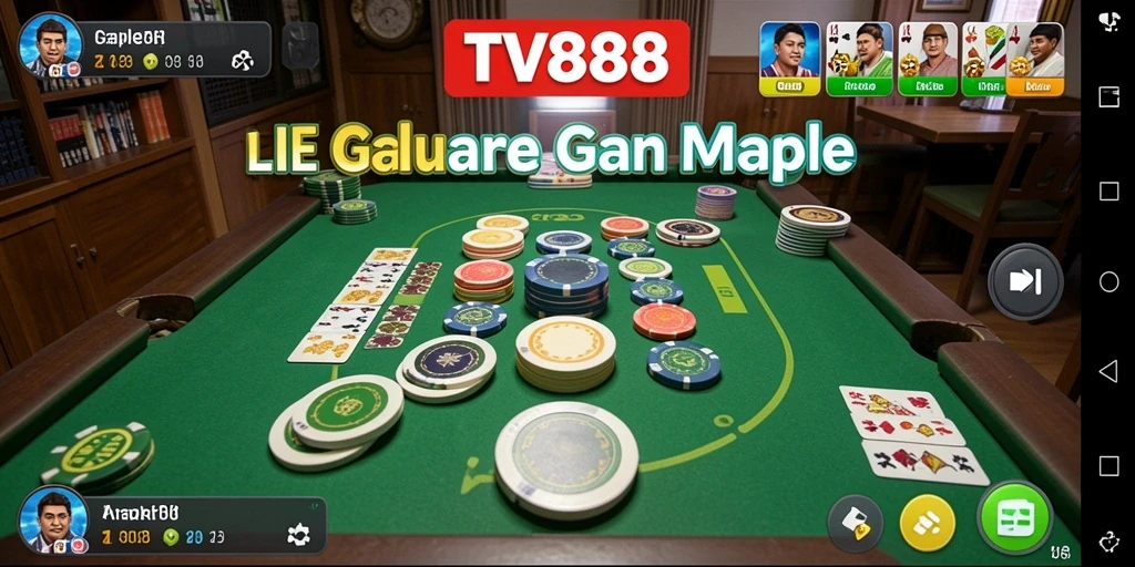 Tampilan gameplay seru dalam permainan Gaple TV888.